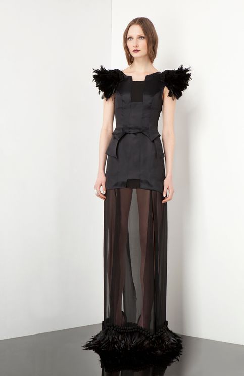 AW12_Florence dress black feather_HDR375